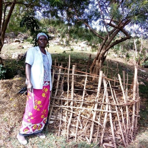 Caren with her compost
